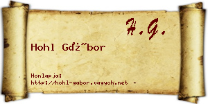 Hohl Gábor névjegykártya