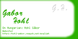 gabor hohl business card